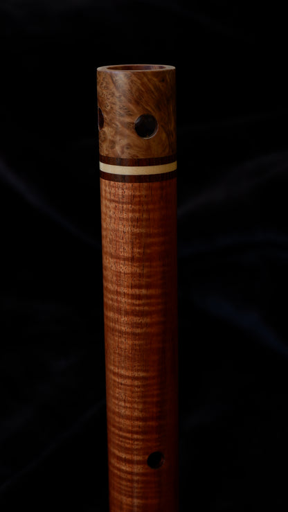 Fiddleback Blackwood Flute - D 444Hz
